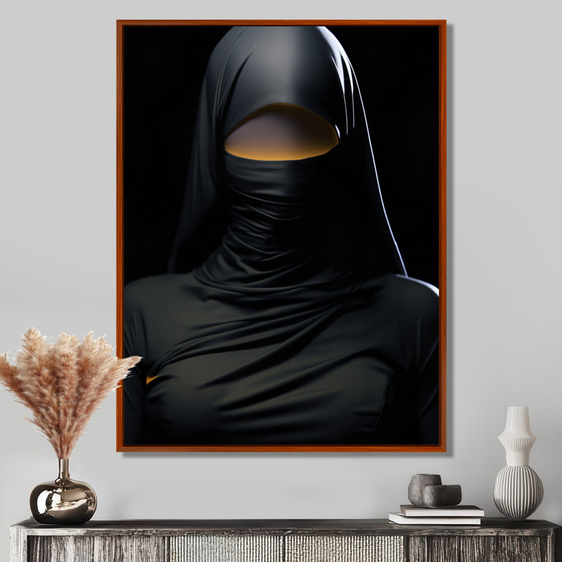 Anonyme, portrait de Muslima voilé noir - mode femme, impression d'art mural, Toile tendue, H 32 po x l 24 po x P 1 po