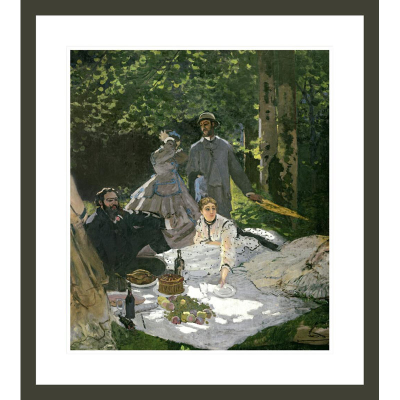 Dejeuil sur l'Herbe Chailly (panneau central) par Claude Monet, impression giclée encadrée, H 26,23 po x l 23,5 po