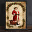 Art mural rétro noir de Noël avec père Noël - décorations festives classiques encadrées-869679325