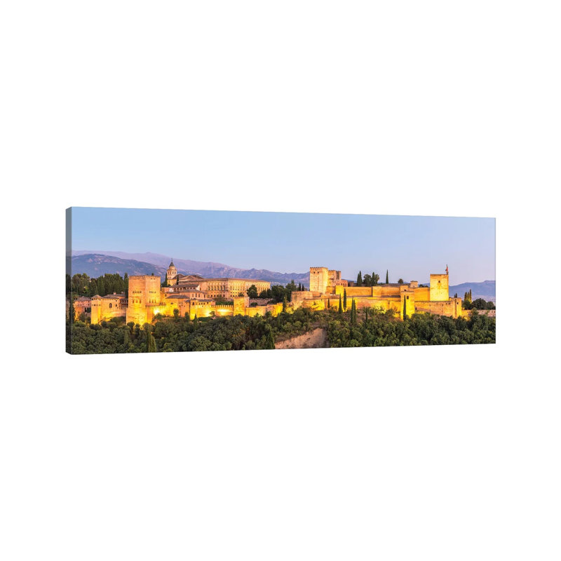 Alhambra Palace At Night, Granada by Matteo Colombo - Wrapped Canvas Panoramic Gallery-Wrapped Canvas Giclée