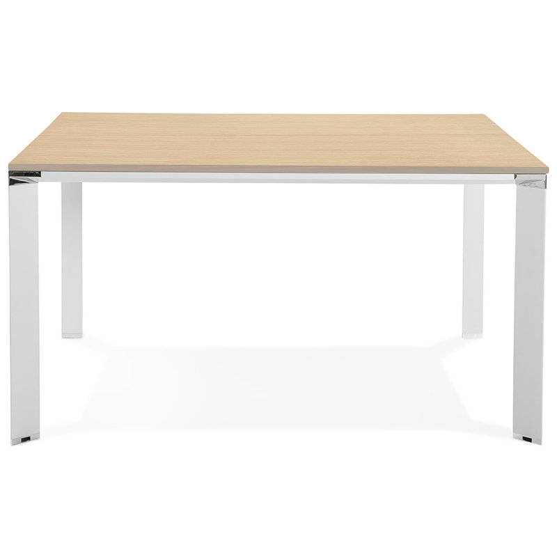 Velazquez Square 8 Person Training Table, H74.5 x L140 x W140cm, Natural/White
