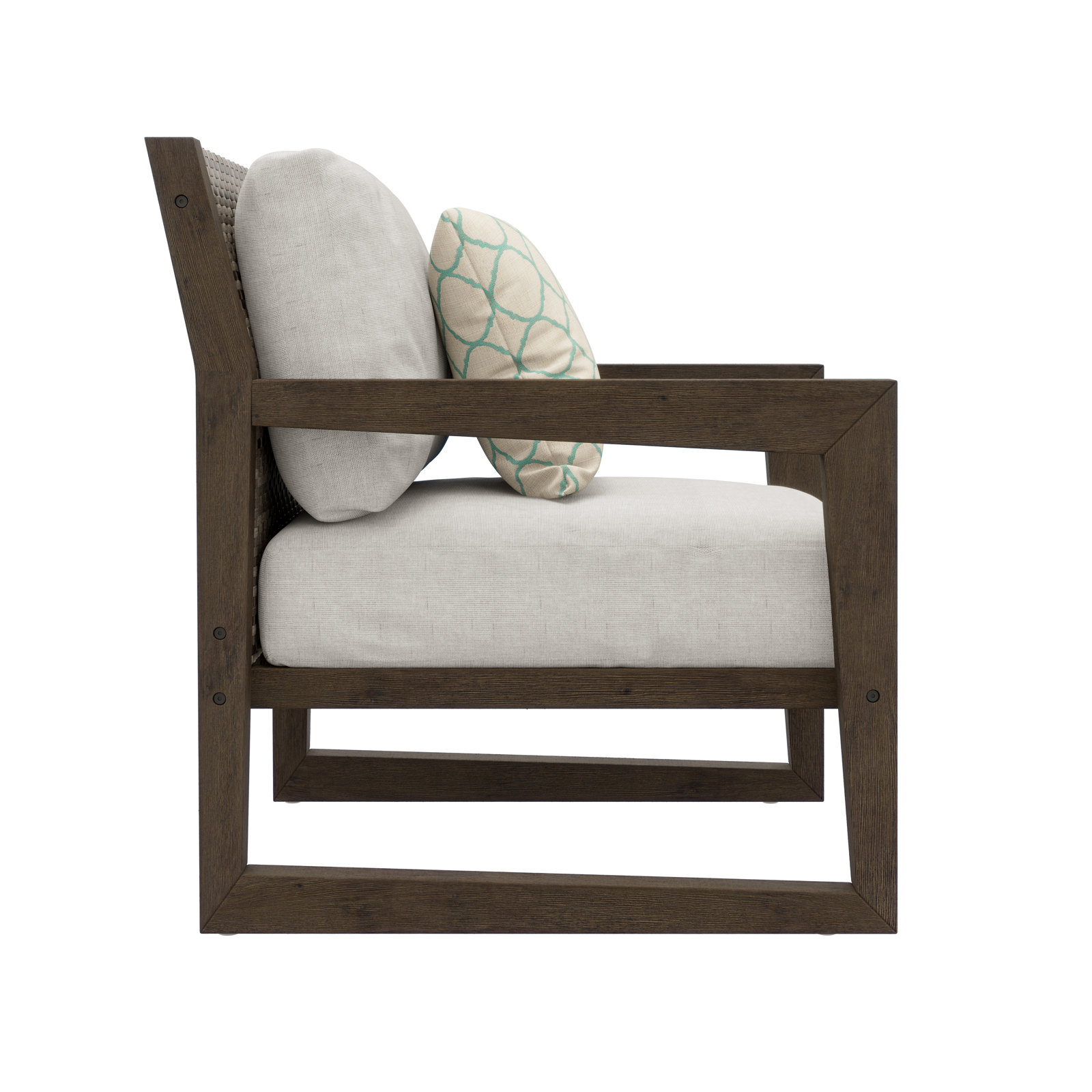 Acacia Patio Lounge Chair, Light Gray/Light Brown