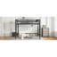 Twin Size Metal Loft Bed, Loft Bed with Easy Climbing Ladder and Guardrails , White-129917514-129917513