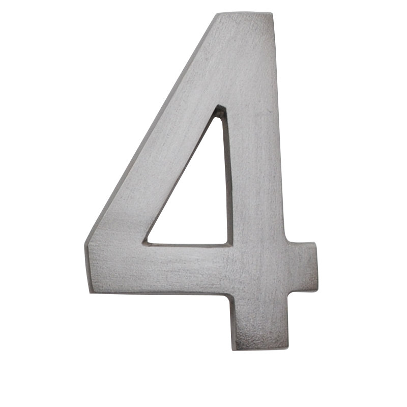 4'' H Brass House Number, 4, Copper