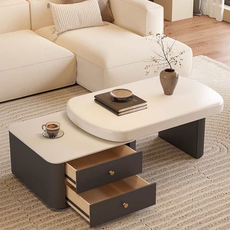 Retractable new style multi-functional tea table, Black