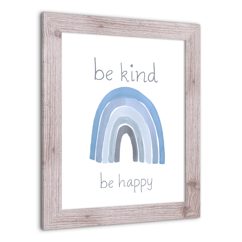«Be Kind Happy», art encadré, H 20 po x l 16 po x P 0,75 po, Cadre blanc