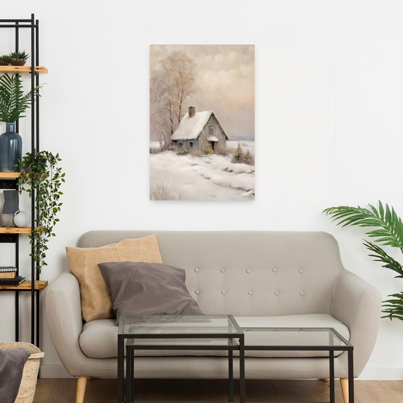 Paysage d'hiver abstrait givré, paysage contemporain, H 24 po x l 16 po