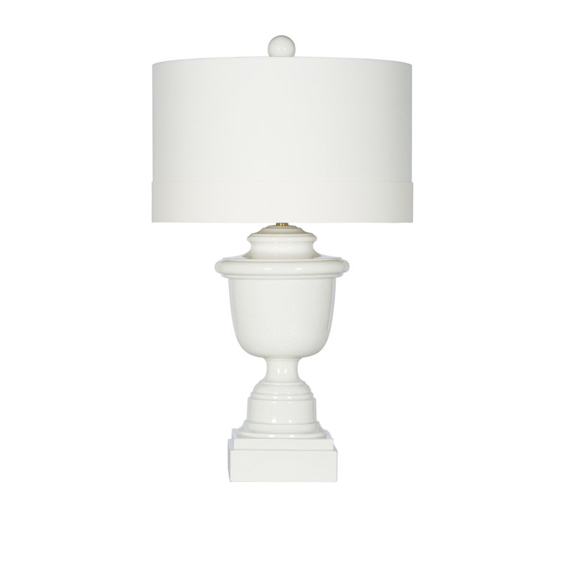 San Simeon Cream Ceramic Table Lamp with Linen Shade