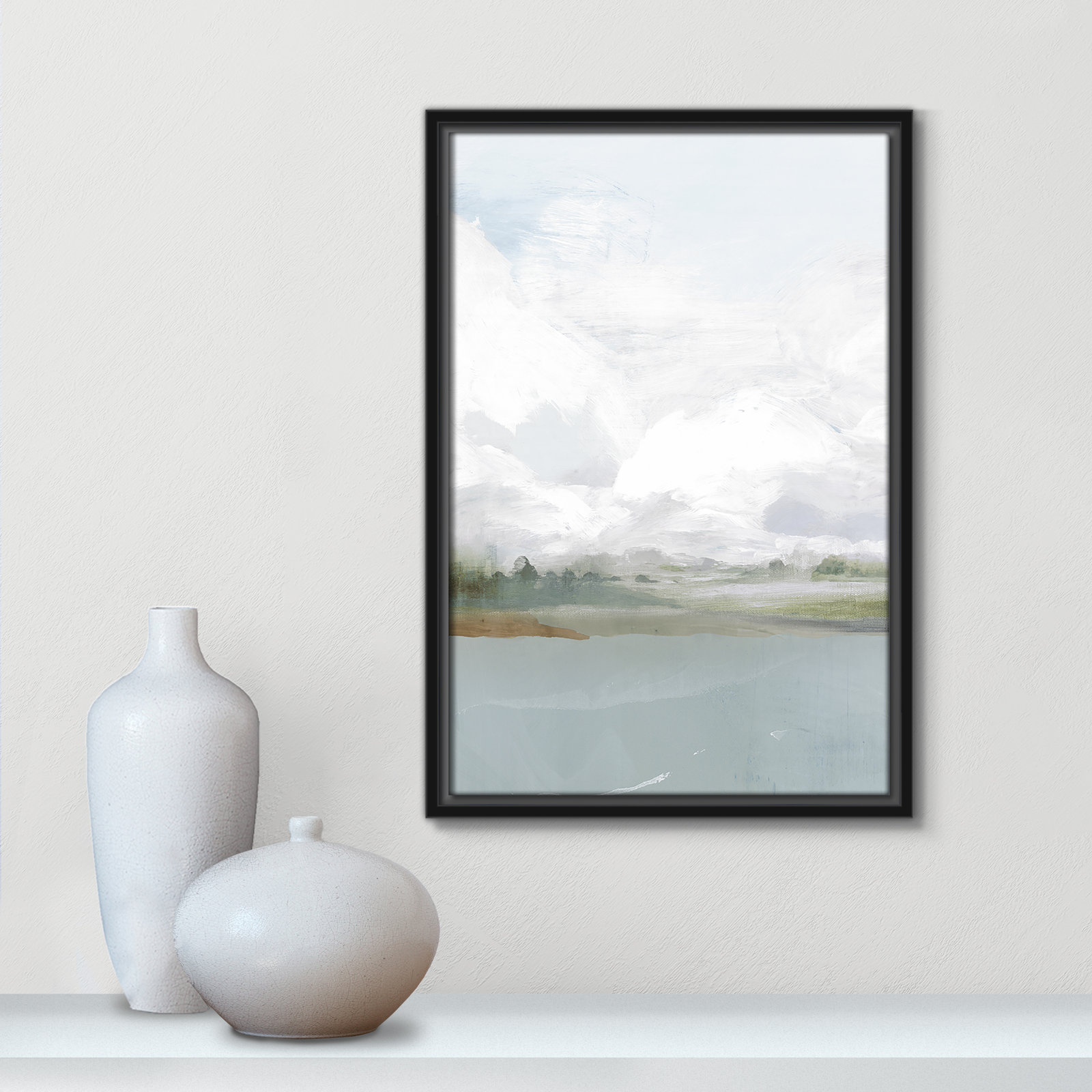All Shore Painting, 19.5" H x 13.5" W, Black
