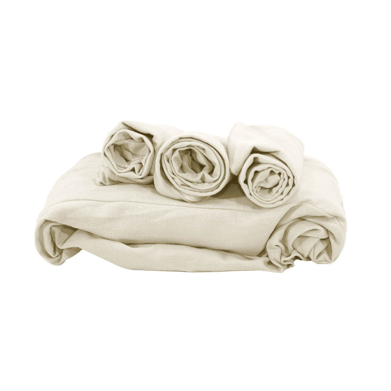 Siva 86" Wide Upholstered Slipcover Only, Linen Ivory