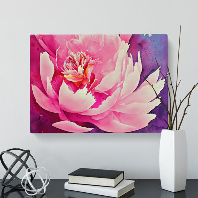 Amazing Peony Flower - Wrapped Canvas