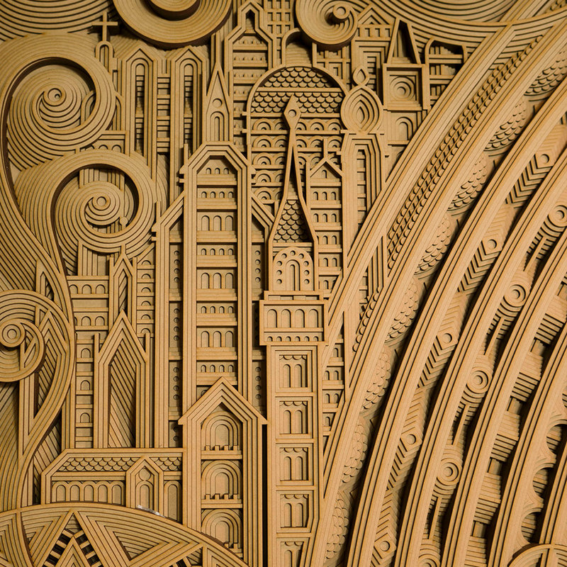 Décoration murale architecturale Cityscape