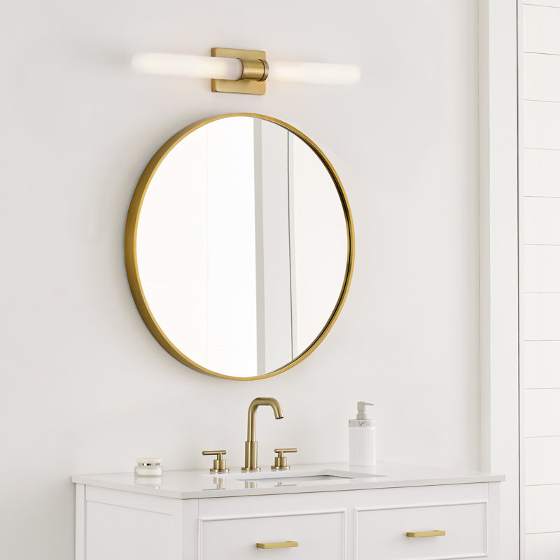 Keaton 2 - Light Vanity Light, Satin Brass, 30" H x 5" W x 3.63" D, 60 W