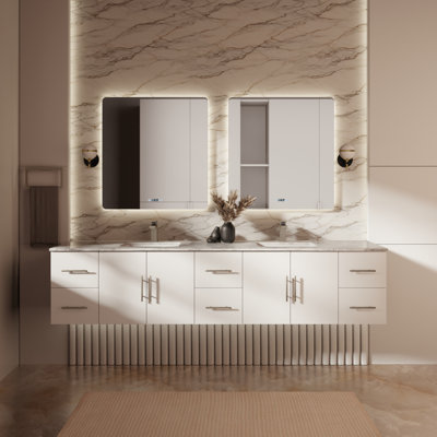 Geneva 84 in W x 22 in D Double Bath Vanity