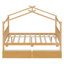 Lit maison avec tiroirs et structure en bois-125376349