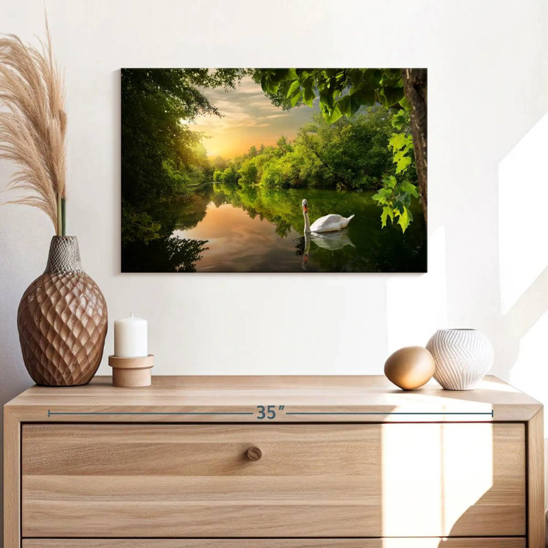 Harnek cygne serein dans la jungle, H 16 po x l 24 po