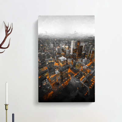 Toronto Canada Skyline Abstract Art - Wrapped Canvas Print