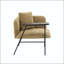 Chaise de loisir avec petite table et poches latérales - Tissu en lin-129386650
