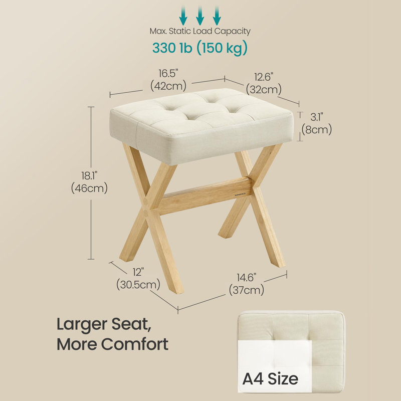 Manufactured Wood Accent Stool, Summer Sand