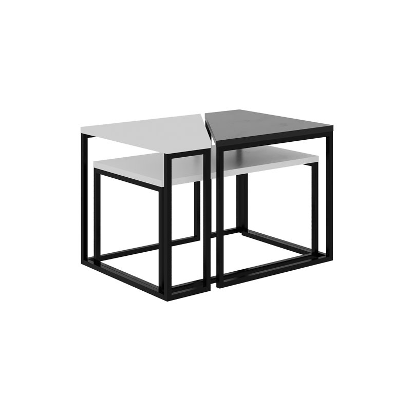 Edwinn Frame Coffee Table, White/Anthracite