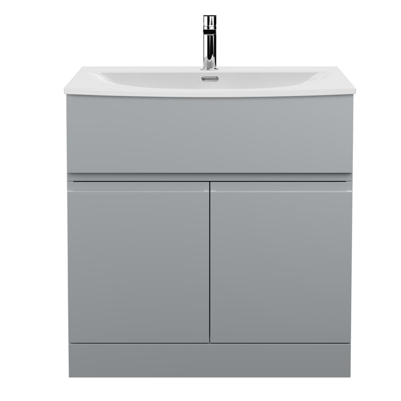 Urban Freestanding Single Vanity with Integrated Basin, Satin Grey