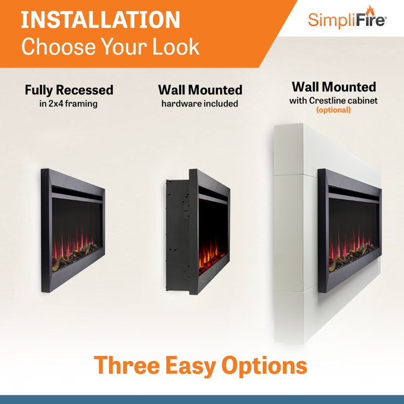 SimpliFire 40-in Allusion Slim Linear Electric Fireplace SF-ALLS40, 40" W