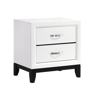 Modern Contemporary Nightstand For Bedroom Use - 2 Drawers, White Finish With Drawers Appeal