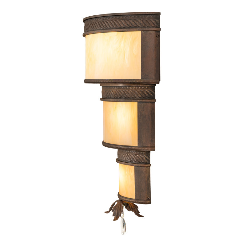 18" Wide Rope Trimmed Cilindro Wall Sconce