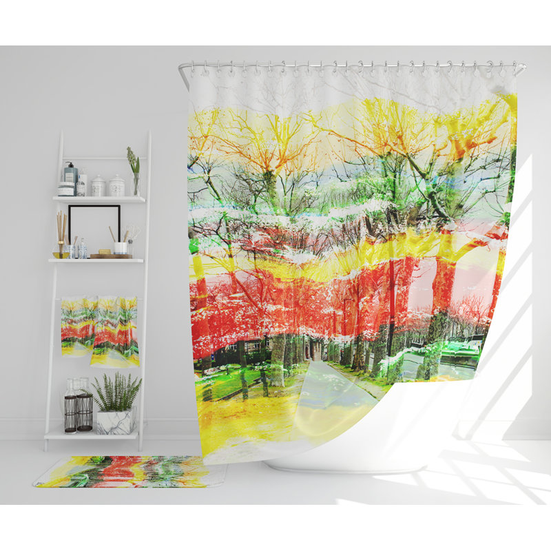 Neilah Polyester Shower Curtain Set