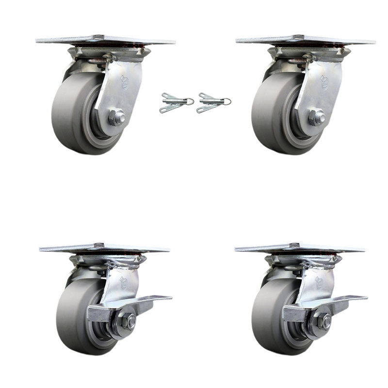 4 Piece Thermoplastic Rubber Caster Set