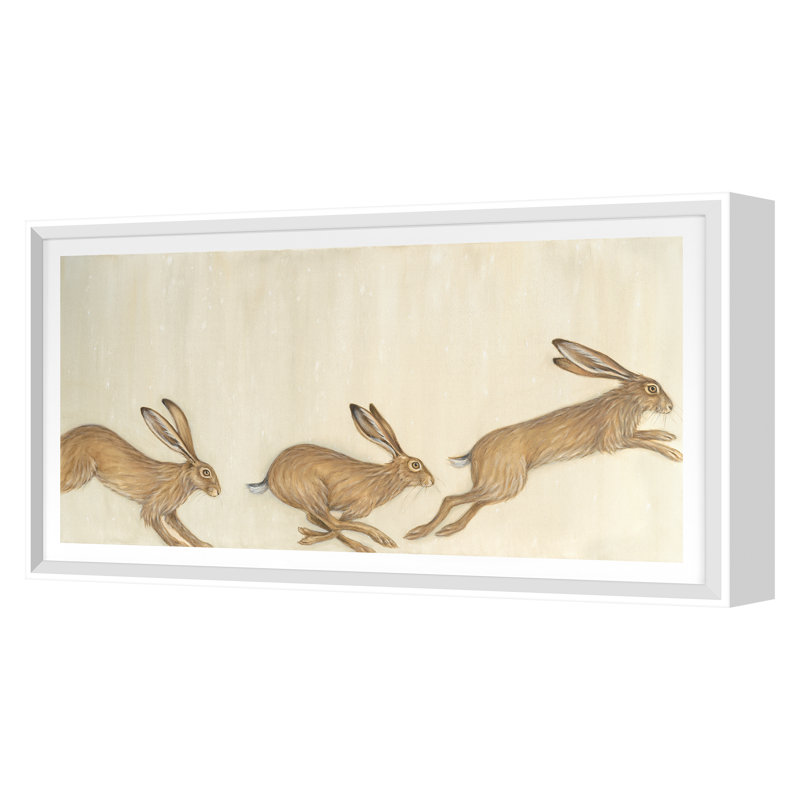 Fall 2022 " Bounding Hares " by Bigsby, Bella, White Single Picture Framed