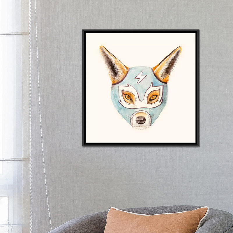 « andrew fox, », impression sur toile, H 18 po x l 18 po x P 1,5 po, Toile avec cadre noir, Pas de tapis