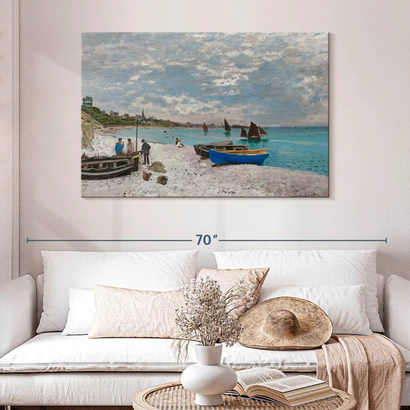 Mehar la plage à Sainte-Adresse 1867, H 32 po x l 48 po
