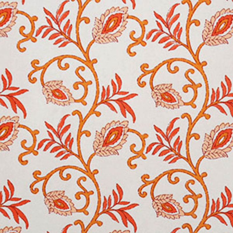 Floral Fabric, Tangerine