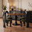 Nut-brown Round Solid Wood Dining table-119478183