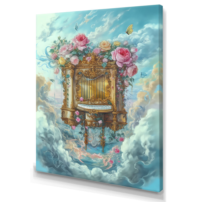 Blue Piano Heaven, reproduction d'art sur toile, H 20 po x l 12 po x P 1 po, Toile tendue