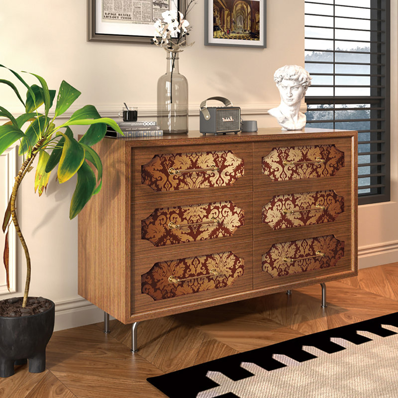 Commode décorative en métal 6 tiroirs