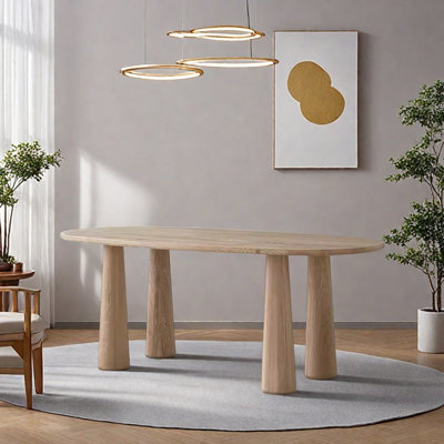 Oval Durable Ash Wood Multi-functional Table