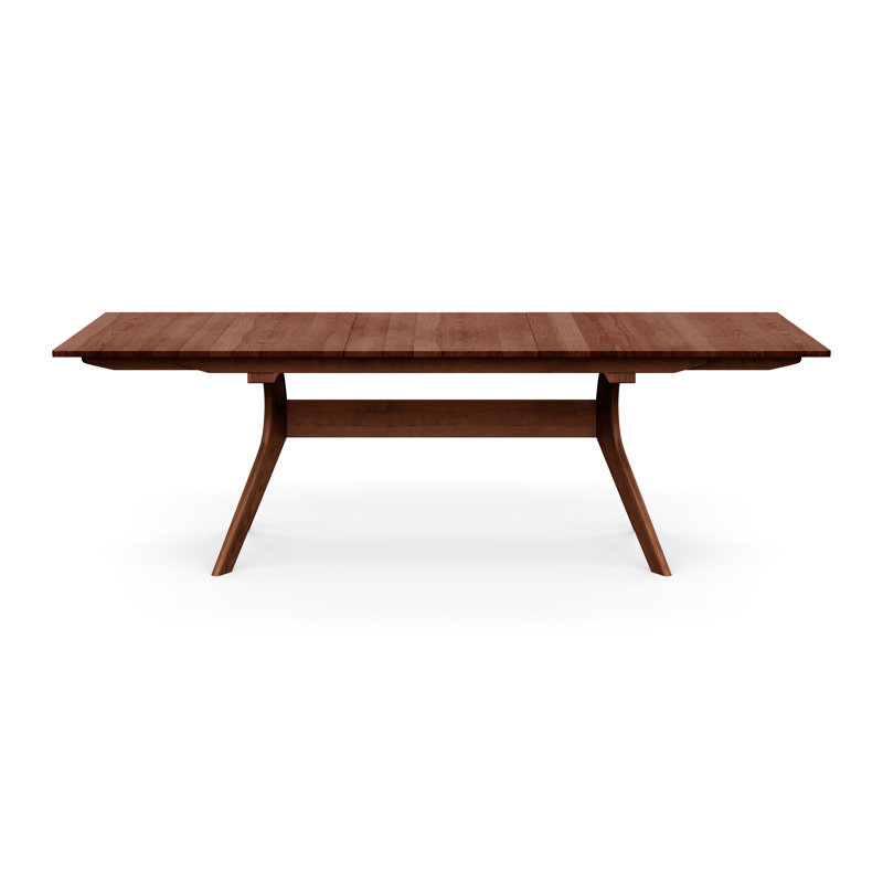 Audrey Extendable Solid Wood Trestle Dining Table, Cognac Cherry, 72" L x 42" W