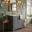 Meuble-lavabo autoportant 24 po avec lavabo en céramique, armoire en bois massif avec tablette réglable à 3 niveaux et portes à fermeture en douceur, 4 couleurs-838198509