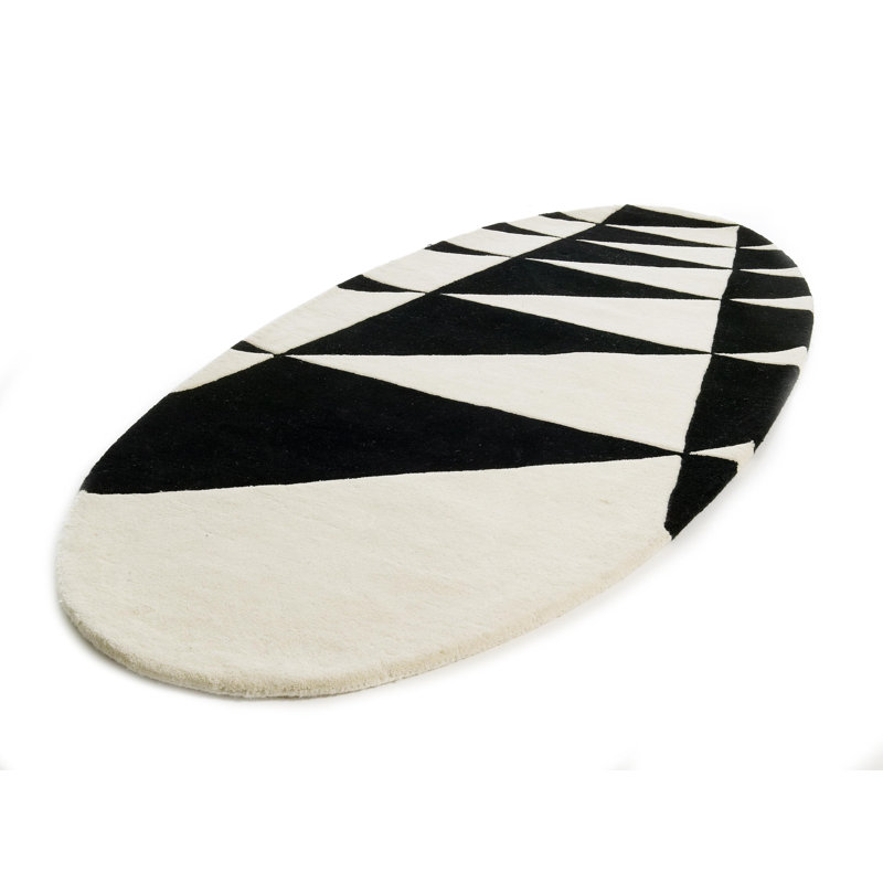 Cusick Geometric Area Rug, Oval 90 x 200cm