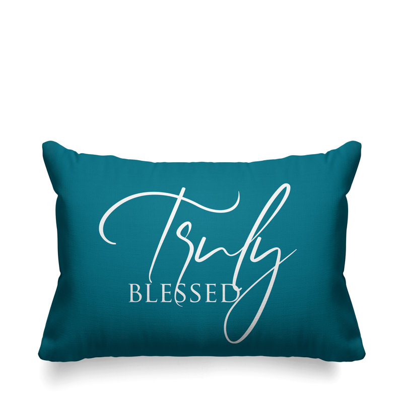 Aspire Truly Blessed Outdoor Rectangular Pillow Cover & Insert, Turquoise