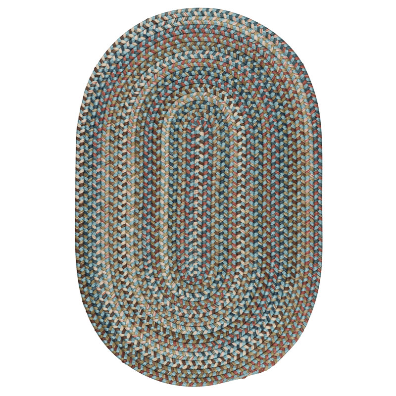 Tapis réversible Kipton - bleu clair, Ovale 9 pi x 12 pi