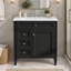Meuble-lavabo 30 po avec comptoir en céramique, 2 tiroirs, tiroir basculant et support de porte-895669813