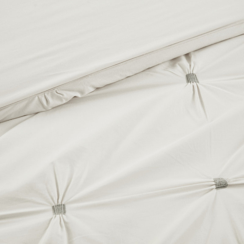 Ensemble de literie moderne en coton brodé élastique, double / grand