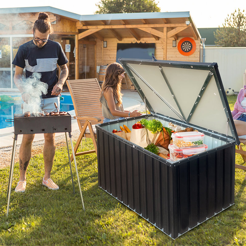 Outdoor Metal Storage Box Store Small, 28.5" H x 51.7" W x 30.8" D