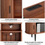 Grand support de tourne-disque rond avec station de charge et ports USB, armoire de rangement de disques, support de table tournante moderne Mid-Century