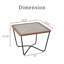 Table basse moderne carrée avec pieds en métal