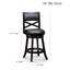 Tabouret de comptoir pivotant 24 po, siège en tissu gris anthracite naturel, tabouret naturel à 360 degrés avec siège-1146475682-1146475685