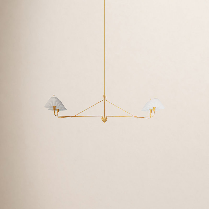 Gazania 4 - Light Gold Leaf Kitchen Island Pendant